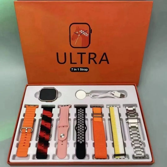FS AURA 7-in-1 Series 11 Ultra Smart Watch with Bluetooth calling, fitness tracking, and sleek digital display.
