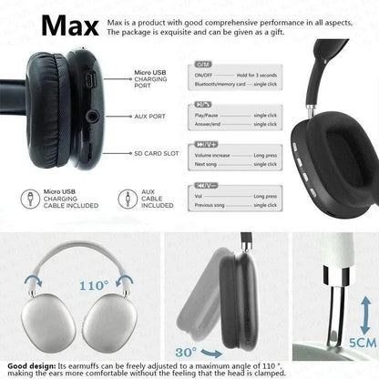 9 Wireless Bluetooth 5.3 Headphones with RGB LED | Deep Bass Headphones